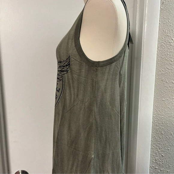 Biker tank top embossed w sequins and lace by Liberty - Picture 3 of 12